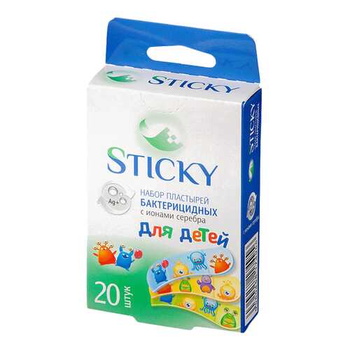 Пластырь бактерицидный Sticky с ионами серебра набор для детей 20 шт. в Аптека Озерки