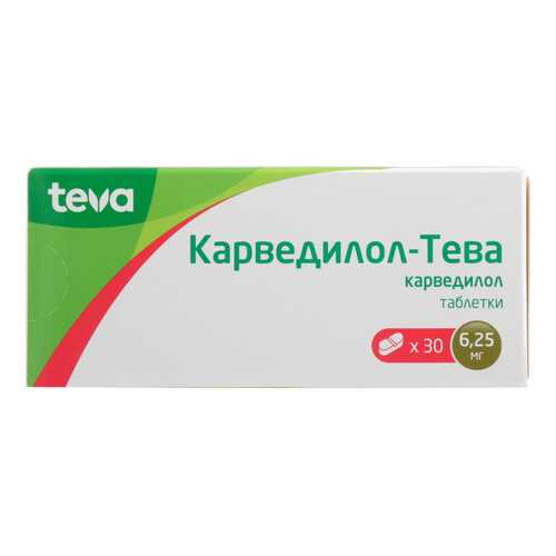 Карведилол-Тева таблетки 6,25 мг 30 шт. в Аптека Озерки