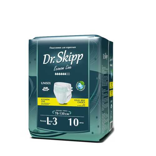 Подгузники для взрослых Dr. Skipp Econom Line размер L 10 шт. в Аптека Озерки