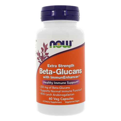 Добавка для иммунитета NOW Beta-Glucans Extra Strength 60 капс. в Аптека Озерки